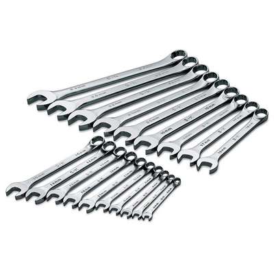 Combo Wrench Set,Chrome,6-24mm,