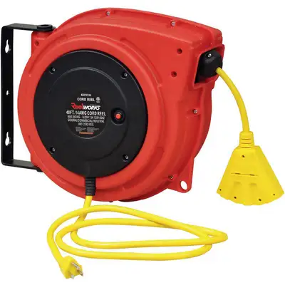 82519 40 ft. Extension Cord Reel; Commercial Grade; 125 VAC; Red