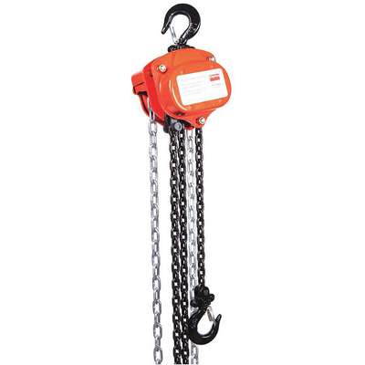 Manual Chain Hoist, 1000 lb. Load Capacity, 20 ft. Hoist Lift, 25/32