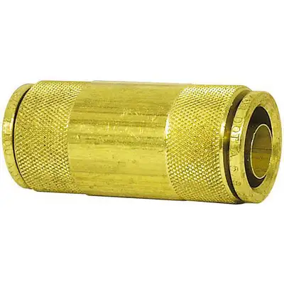 DOT Approved Air Brake Fitting Union, Push-To-Connect Fitting, Brass, 1/4  in. Tube OD