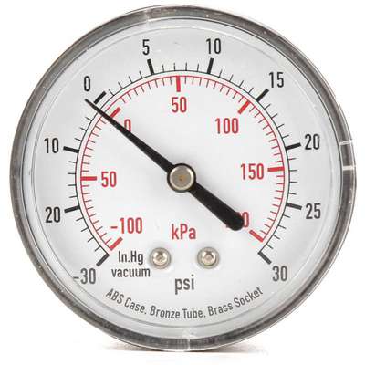 Compound Gauge,2 1/2 In,Vac To