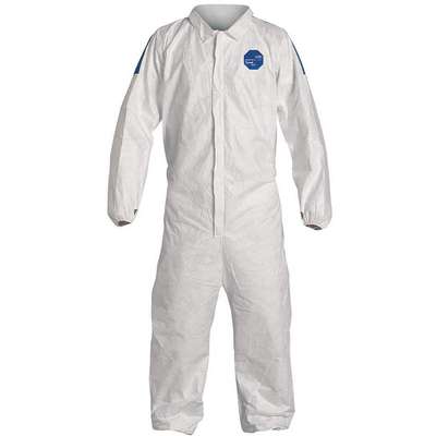 Collared Coverall,White/Blue,