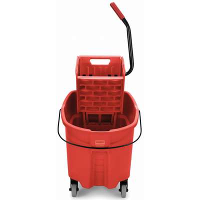 WaveBrake Mop Bucket and Wringer,8.75 gal.,Red RUBBERMAID FG758888RED 