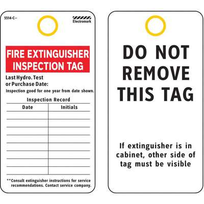 Fire Extinguisher Tag,25 Pk