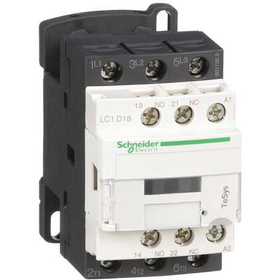 of Poles 3 Reversing: No 18 Full Load Amps-Inductive Schneider Electric 120VAC IEC Magnetic Contactor; No 