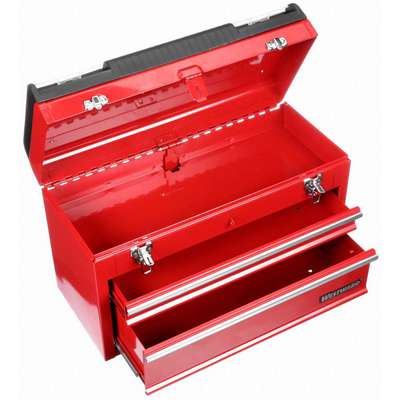 Westward Plastic, Steel Portable Tool Box, 13-3/4H x 20-1/2W x 8-5/8D,  1900 cu., Red
