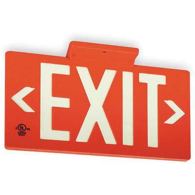 Exit Sign,8-3/4 x 15-3/8In,Wht/