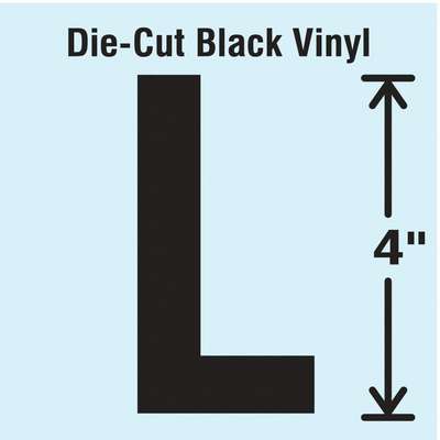 Die Cut Letter Label,L,Pk 10