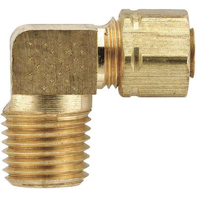 912710-7 Male Elbow, 90 Degrees, 5/16 Tube Size, 1/4 Pipe Size - Pipe  Fitting, Metal, PK 10