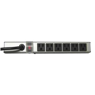 Outlet Strip,6 Outlet,15A,12"