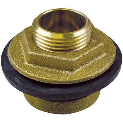 Urinal Spud 1 1/4 x 3/4" Brass and Rubber 5 