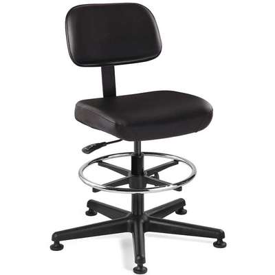 Task Chair,Vinyl,Black,23 To