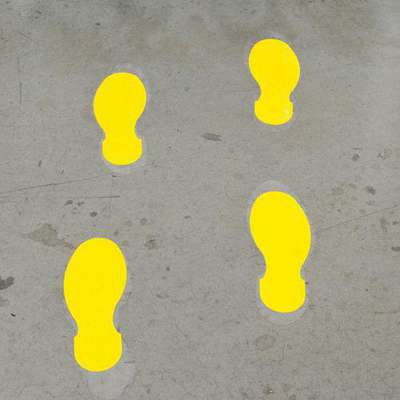 925893-3 Brady Floor Marking Tape: Footprint, Solid, Yellow, No