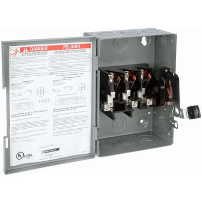 SQUARE D DU322 60 Amp 240VAC Safety Switch 3PST 