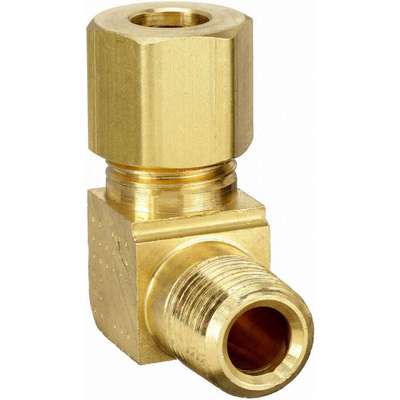 90122 Male Elbow, Compression Fitting, Brass, 1/4 x 1/8
