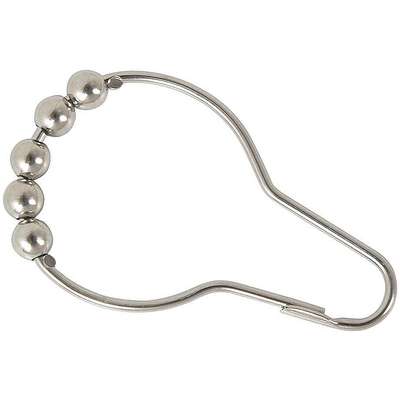 924188-3 Chrome Plated Brass Shower Curtain Hooks with Roller