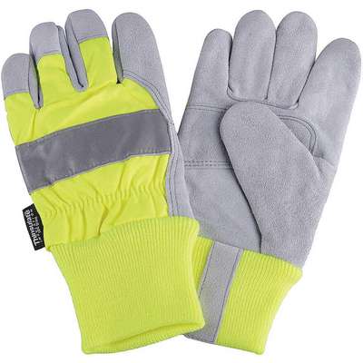Leather Palm Gloves,Hi-Vis