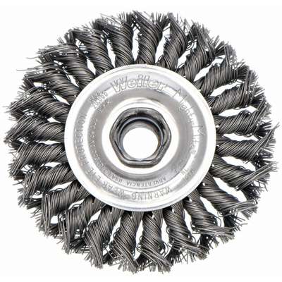0.020 Wire Dia 1 EA 4 Twisted Wire Wheel Brush 7/8 Bristle Trim Length Arbor Hole Mounting 