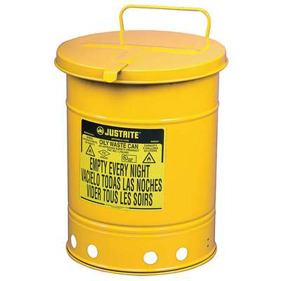 Oily Waste Can,10 Gal.,Steel,