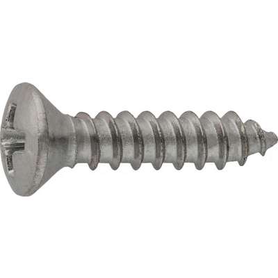 Slotted Oval Head Sheet Metal Screw Stainless Steel #4 x 1/2" Qty 25 