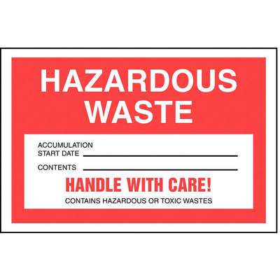 Hazardous Waste Label,4 In. H,