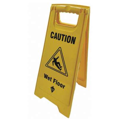 Floor Sign, Caution-Wet 12X24