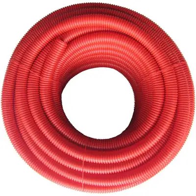 Red Polyethylene 3/8 Split Wire Loom Tubing - 100FT 