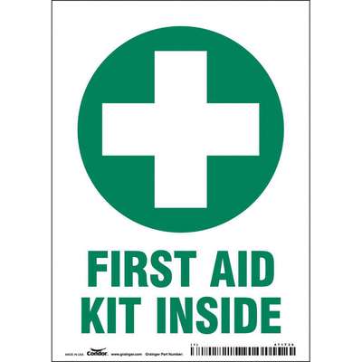 First Aid Sign,5" W x 7" H,0.