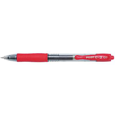 Gel Pen,Retractable,Fine,Red,