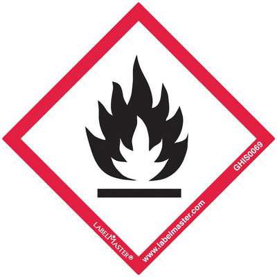 Ghs Flame Label,2"H,2"W,PK50