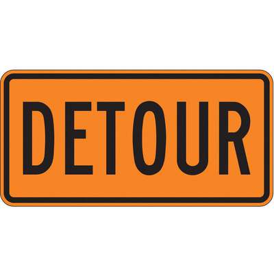 Detour Sign,15"H,30"W,Aluminum