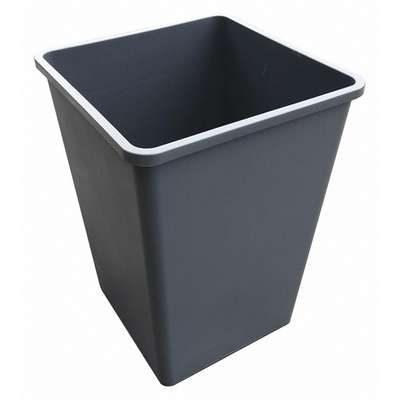 Trash Can,Square,35 Gal.,Gray