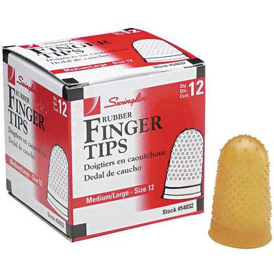Rubber Finger Tips,Size 12, M/