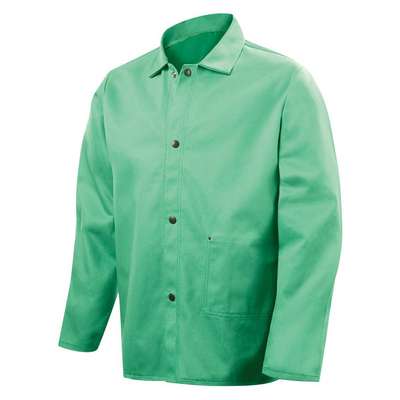 Welding Jacket, L, 30", Green
