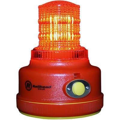 RAILHEAD GEAR M100R-LED Warning Light,Red,LED,2 D Batteries