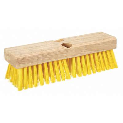 Deck Scrub Brush, 10 In, Yellow