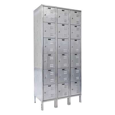 Box Lockr,Louvered,3 Wide, 6