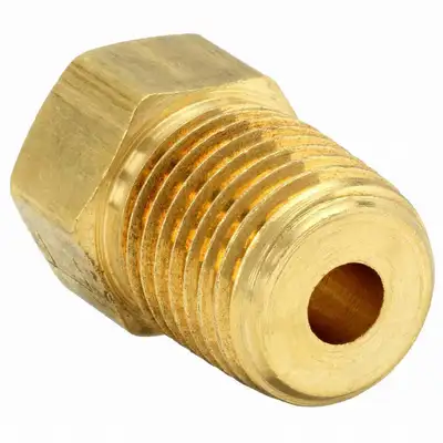 Adapter 1/2 Tube OD x 1/4 NPT Male Pack of 1 Vis Brass Inverted Flare Fitting 
