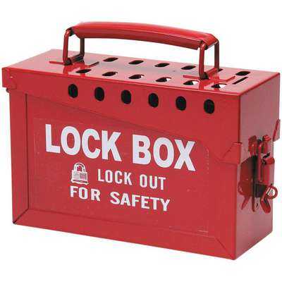 Group Lockout Box,Red,6" H