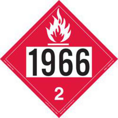 Flammable Gas 1966 Placard