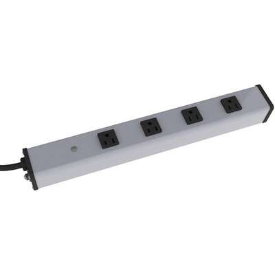 Outlet Strip,4 Outlets,Gray