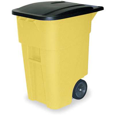 Trash Can,50 Gal.,Yellow