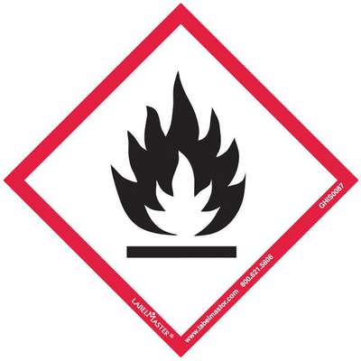 Ghs Flame Label,4inx4in,