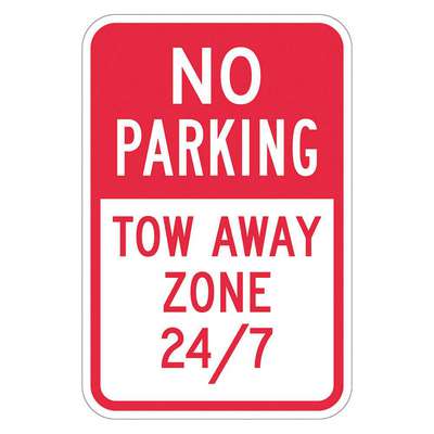 Tow Zone No Parking Sign,18" x