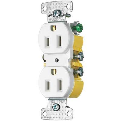 Receptacle,Wht,0.5 Hp,15A,3