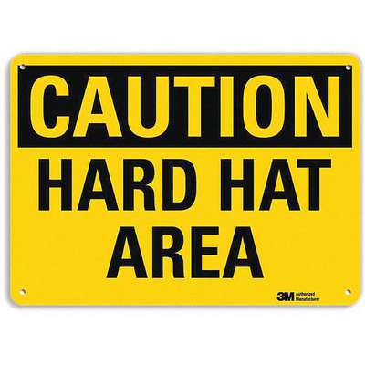 Safety Sign,Hard Hat Area,10in.