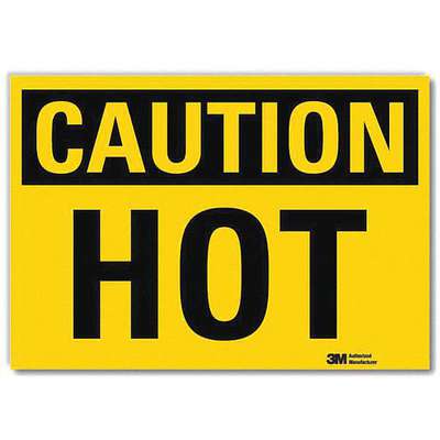 Safety Sign,Hot,5in.H