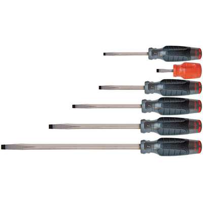 Screwdriver Set,Slotted,6 Pc