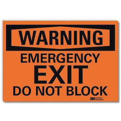 Emergency Exit Sign,Black/