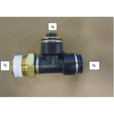 98769 Composites, Male Run Tee Swivel Connector, Air Brake Push-to